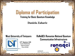 RoNaQCI UVT Training, May 8-10, 2025, Timișoara